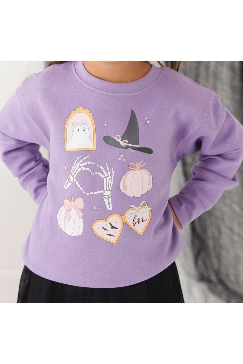 Spooky Girl Halloween Sweatshirt, Alternate, color, Lavender