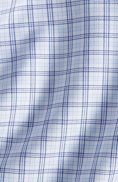 David Donahue Regular Fit Check Print Cotton Twill Dress Shirt In Blue