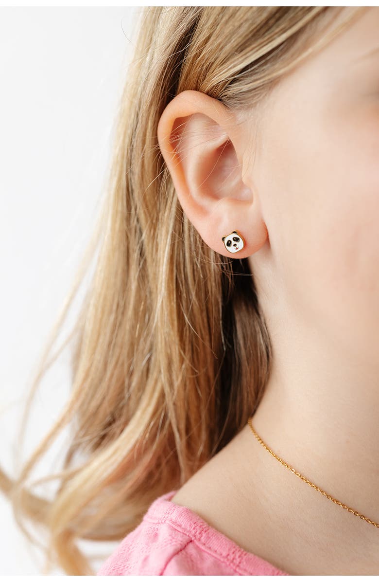Pip Pop Panda Stud Earrings, Alternate, color, White/Black