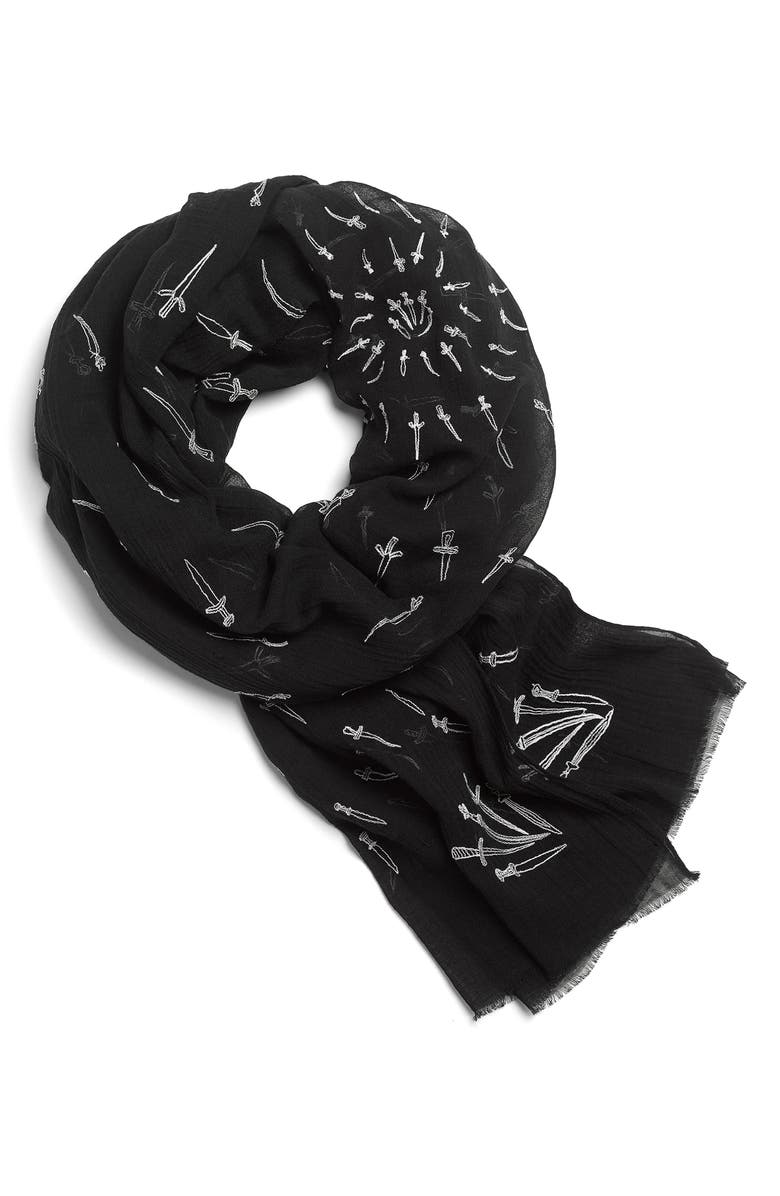 rag & bone Embroidered Dagger Scarf, Alternate, color,