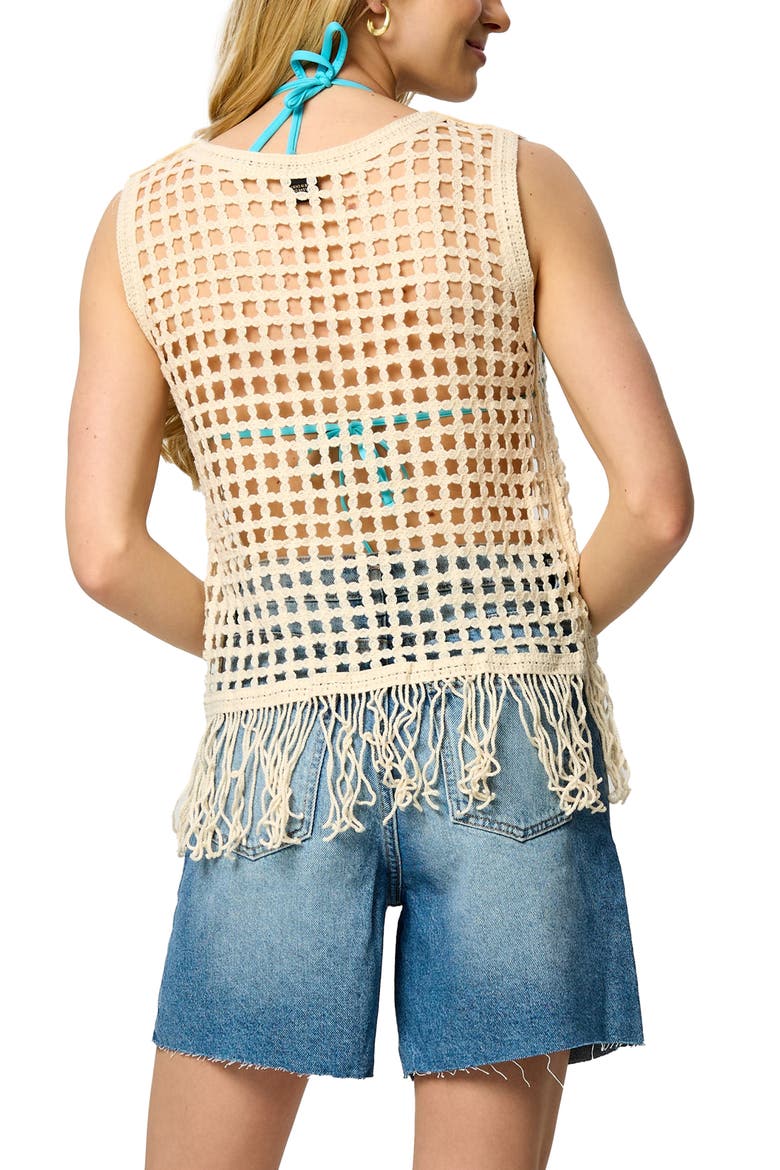 Open Weave Fringe Cover-Up Top, Alternate, color, IVORY