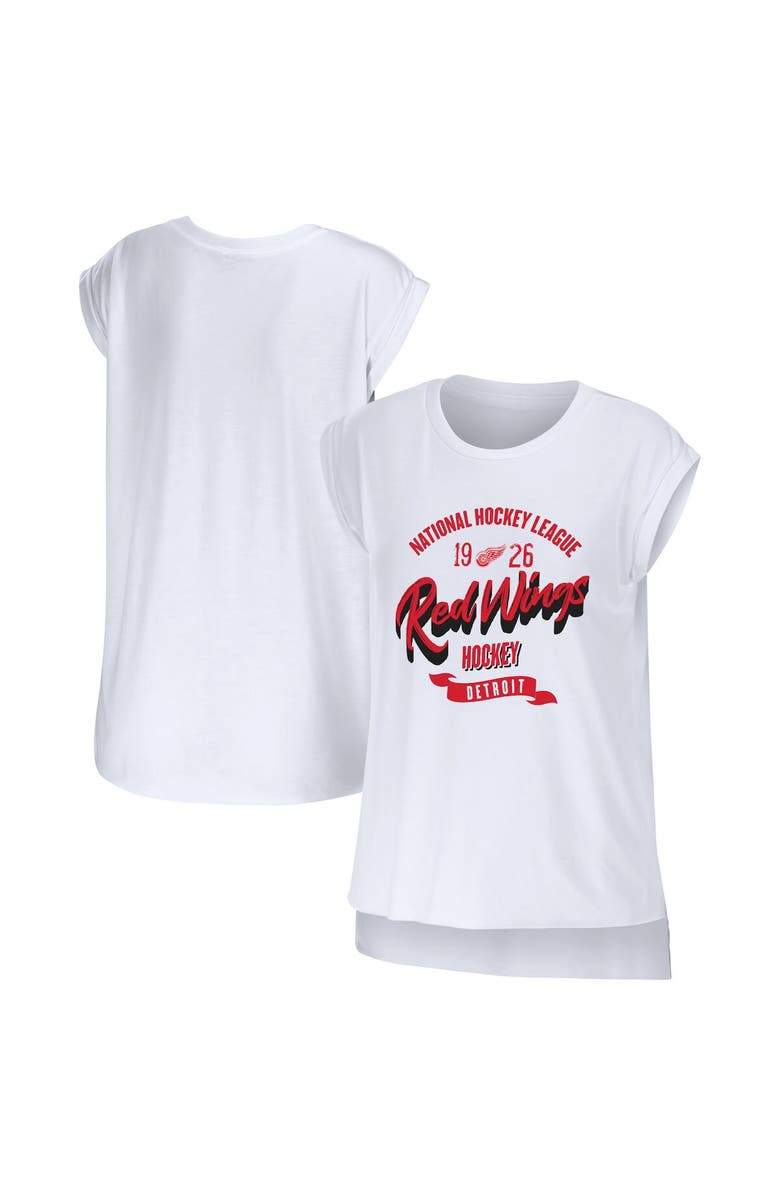 WEAR by Erin Andrews Women's WEAR by Erin Andrews White Detroit Red Wings Domestic Tank Top, Alternate, color, 