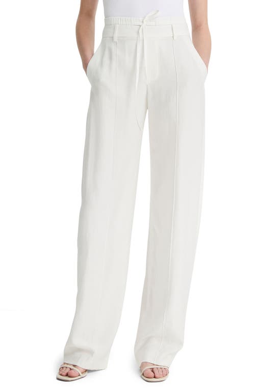 Vince Mid Rise Double Waistband Trousers In Off White