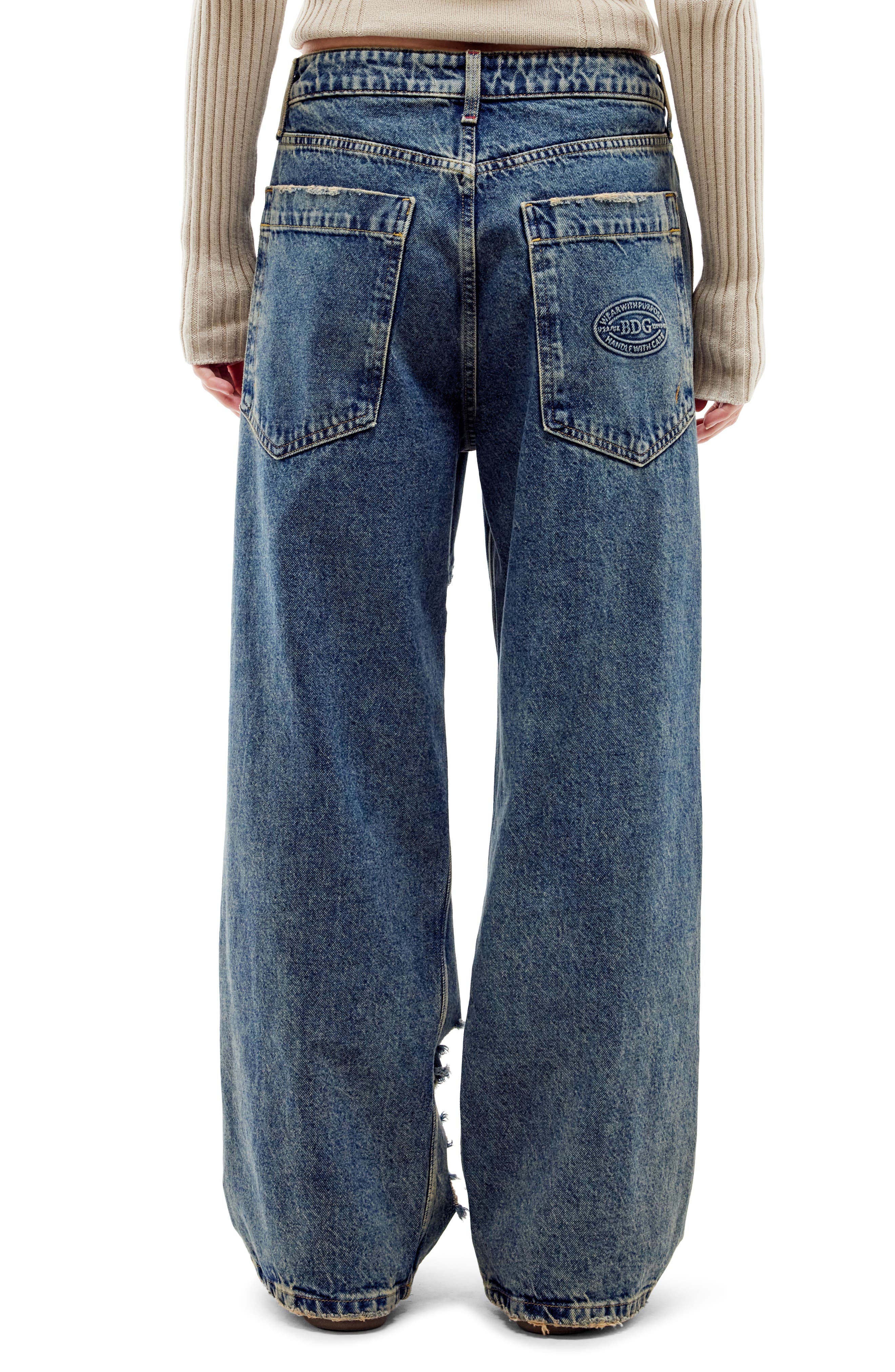 Extreme Ripped Wide Leg Jeans (Women) | Nordstromrack