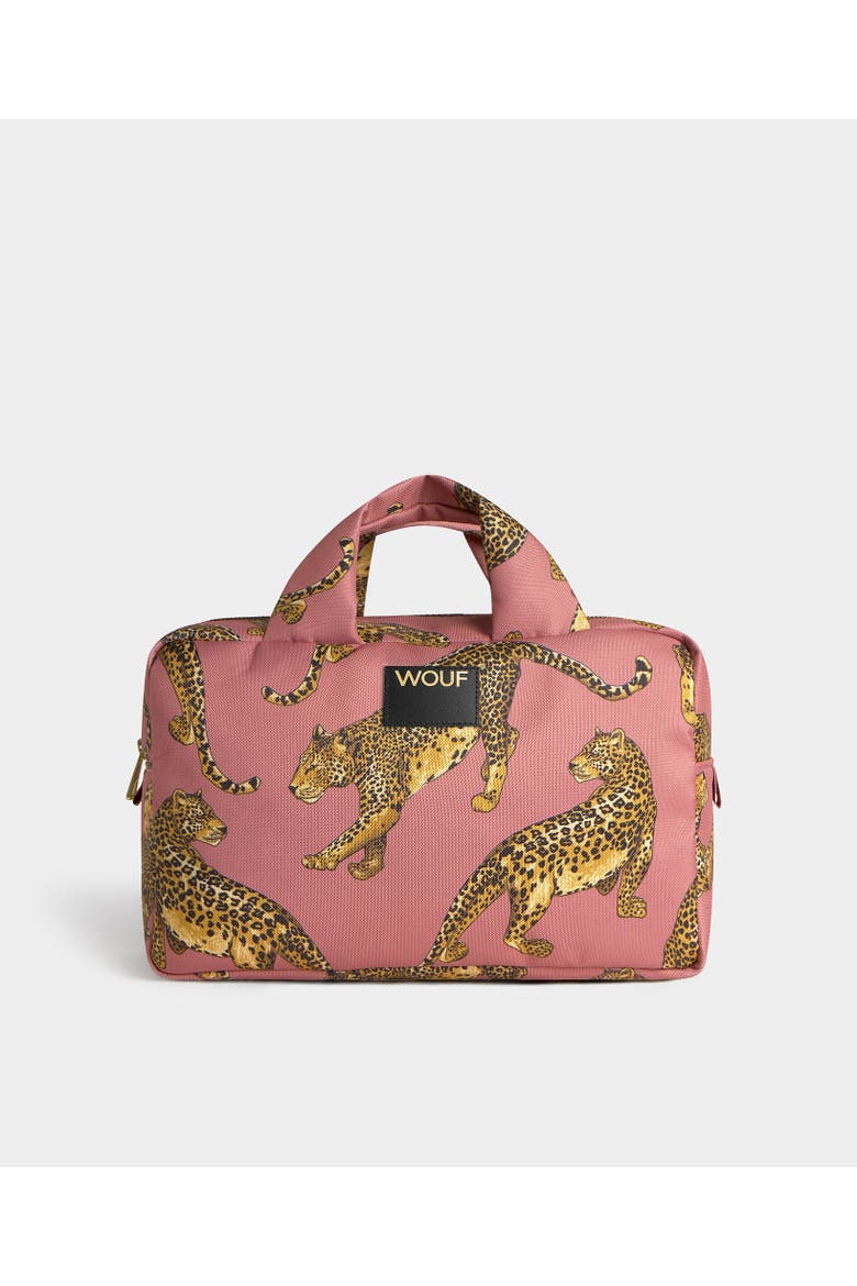 Blush Leopard Large Toiletry Bag, Alternate, color, Blush
