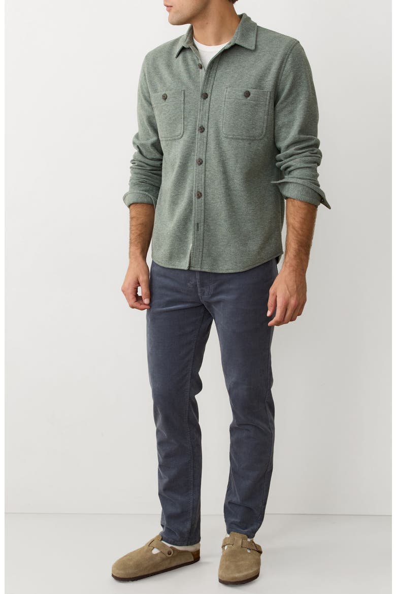 Pacifica Knit Flannel Button-Up Overshirt, Alternate, color, OLIVE