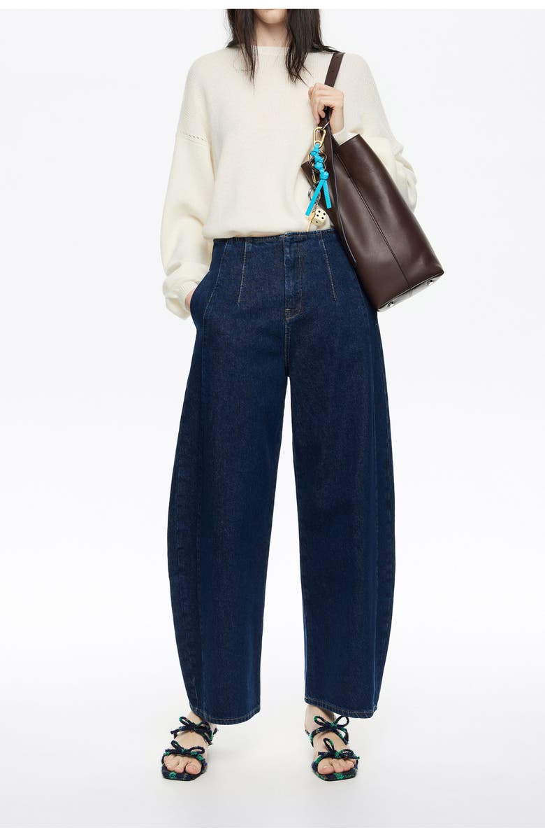 Bimba y Lola Open-Knit Wool Sweater, Alternate, color, Ivory