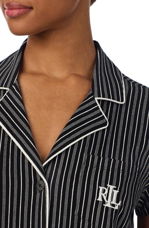 Ralph Lauren Lauren Cotton Blend Short Pajamas In Black