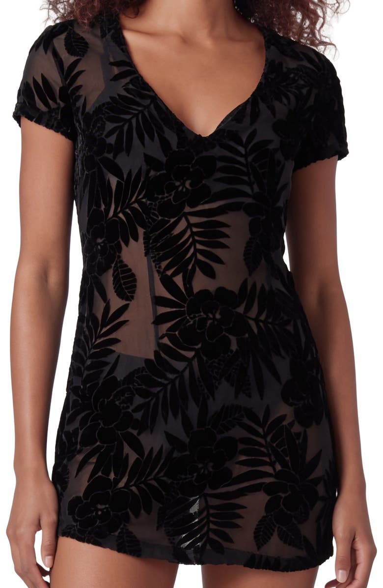 Lords of Harlech Country Floral Womens V-neck Mini Dress, Alternate, color, Country Floral Black