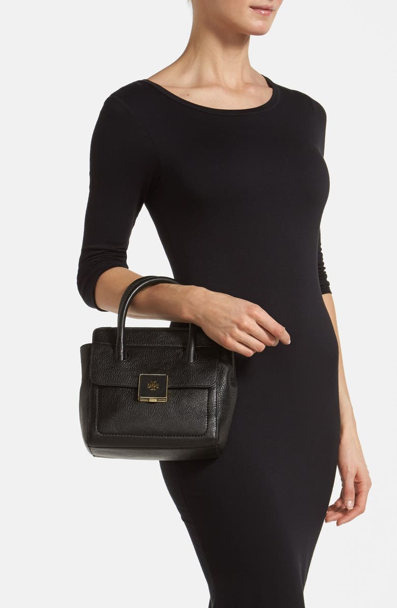 Tory Burch 'Small Clara' Leather Tote, Alternate, color,