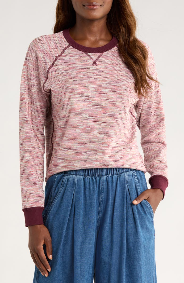 Marine Layer Reversible Raglan Sleeve Top, Alternate, color, Warm Multi