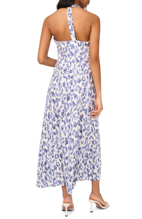 Halogenr Halogen(r) Print Halter Maxi Dress In Moonlight Blue