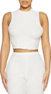 Naked Wardrobe Mock Neck Crop Top