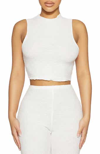 Naked Wardrobe Mock Neck Crop Top
