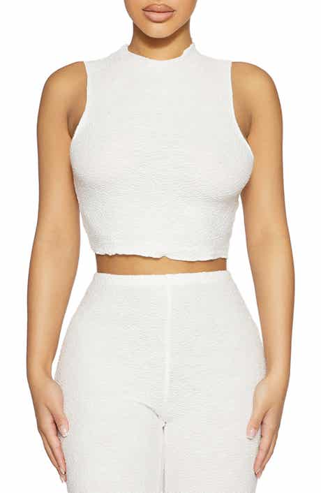 Naked Wardrobe Mock Neck Crop Top