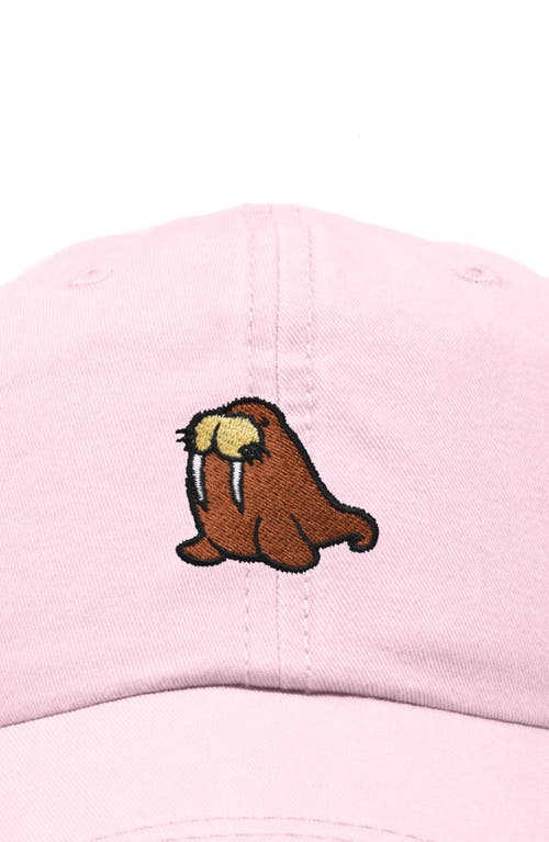 Dalix Walrus Embroidered Outdoor Cap In Washed Pink