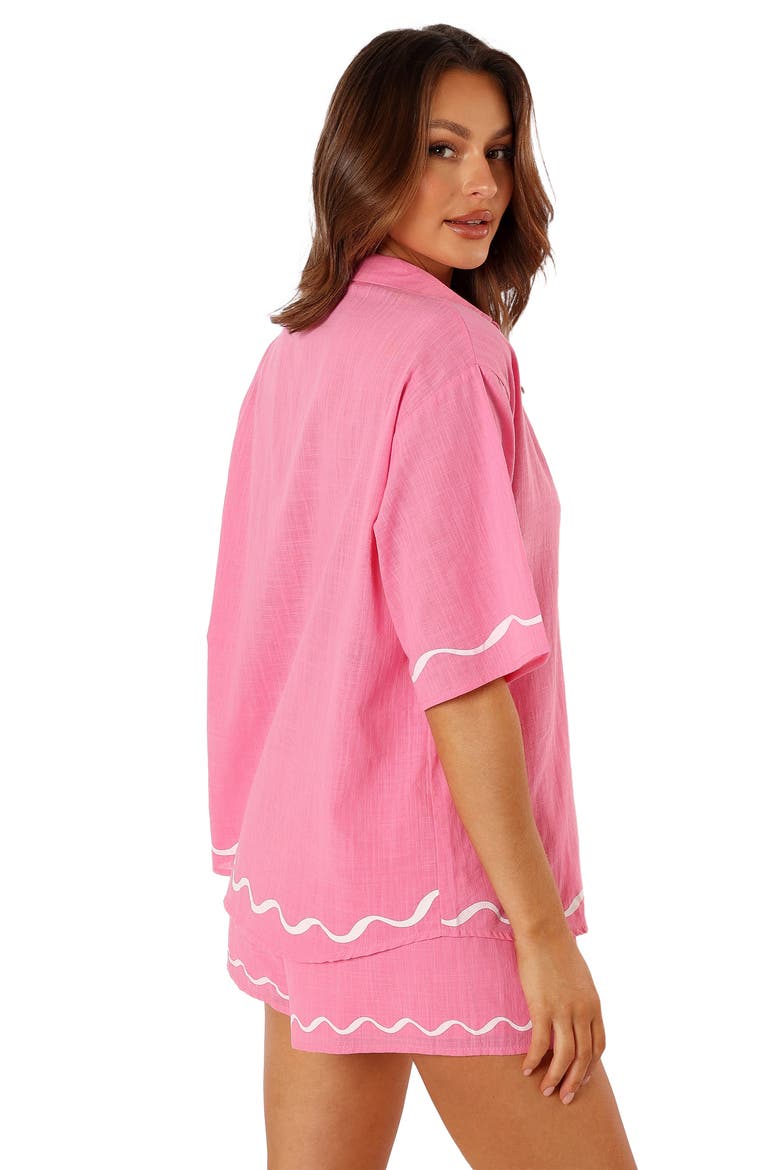 Sunshine Cotton Button-Up Shirt & Shorts Set, Alternate, color, PINK