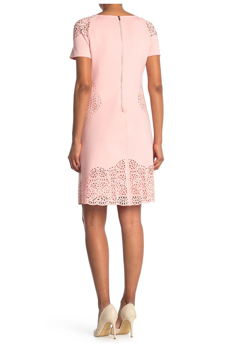 T Tahari Short Sleeve Fit & Flare Dress, Alternate, color, 