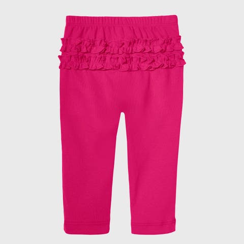 Girls Ruffle Butt Soft Cotton Leggings