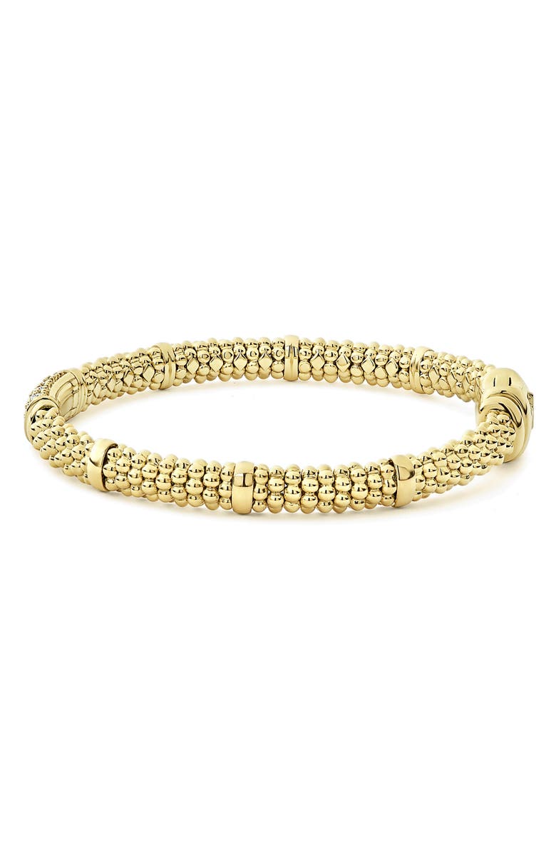 LAGOS Caviar Diamond Rope Bracelet, Alternate, color, Gold