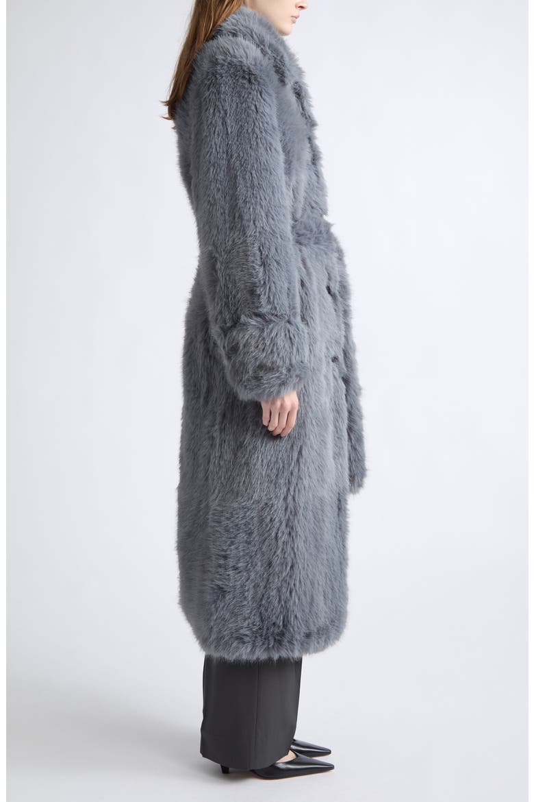 Hana Faux Fur Coat, Alternate, color, DOVE BLUE