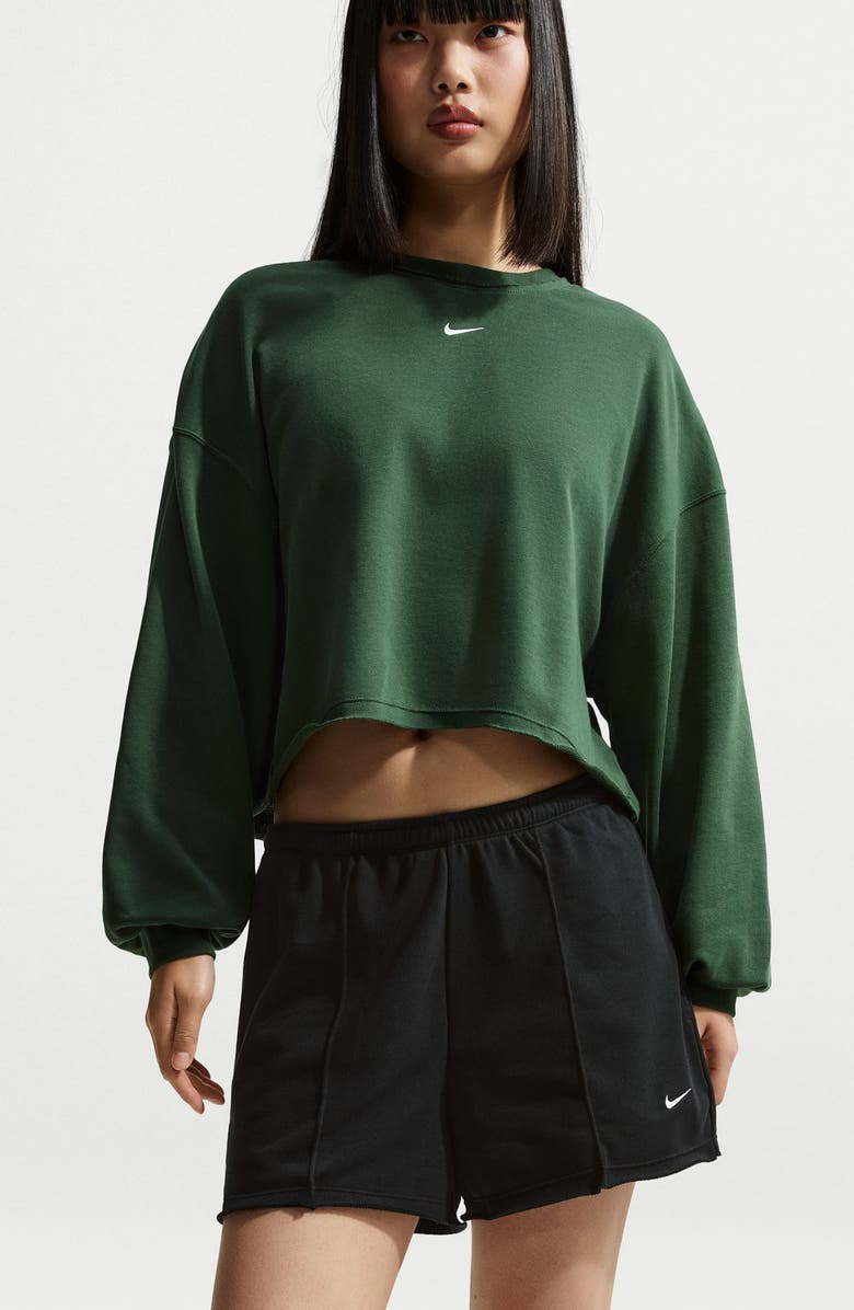 Nike Offline Chill Cotton Blend French Terry Shorts, Alternate, color, Black/ Black/ Sail