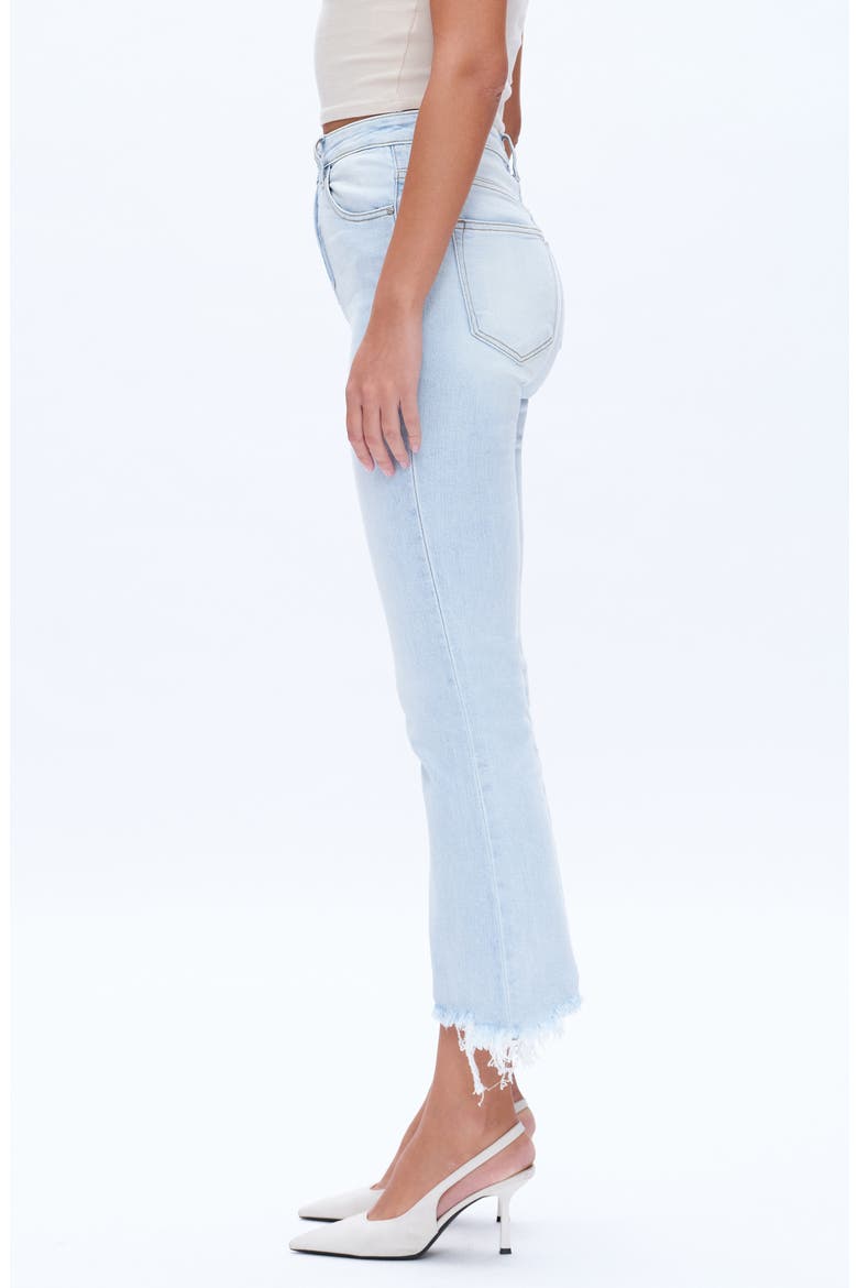 High Waist Fray Hem Ankle Flare Jeans, Alternate, color, LIGHT BLUE