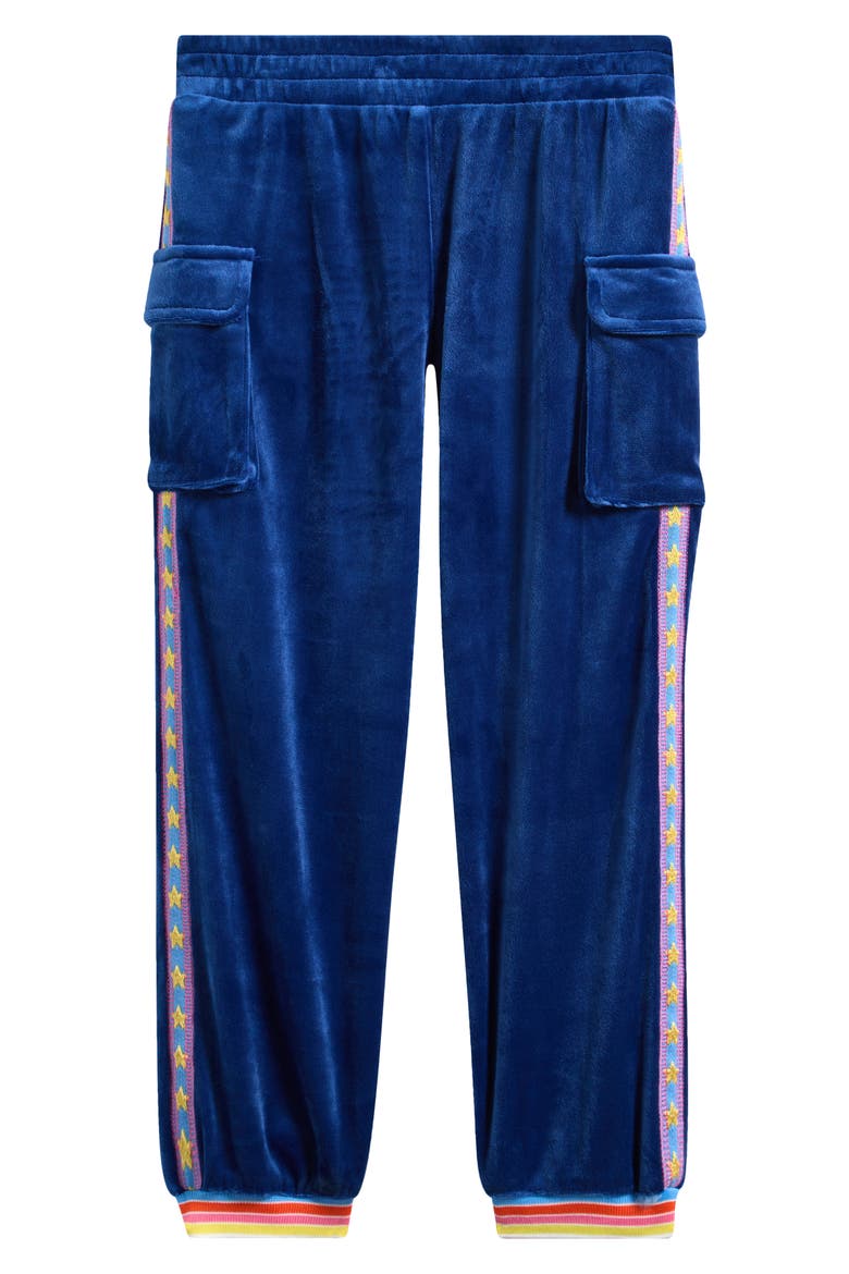 Kids' Velour Cargo Joggers, Main, color, ROYAL BLUE