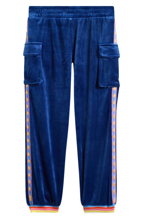 Truly Me Kids' Velour Cargo Joggers in Royal Blue 