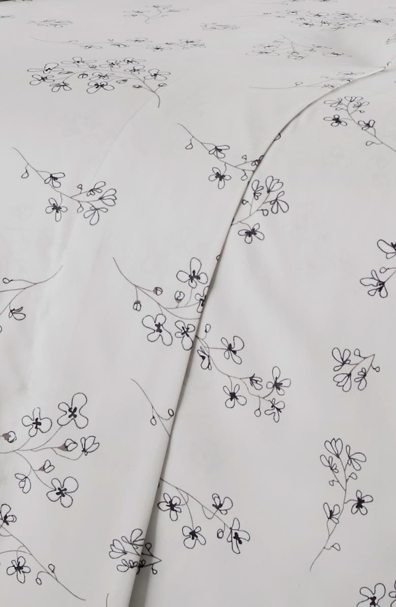 SOUTHSHORE FINE LINENS Premium Collection Printed Deep Pocket Sweet Flowers Sheet Set, Alternate, color, Gray