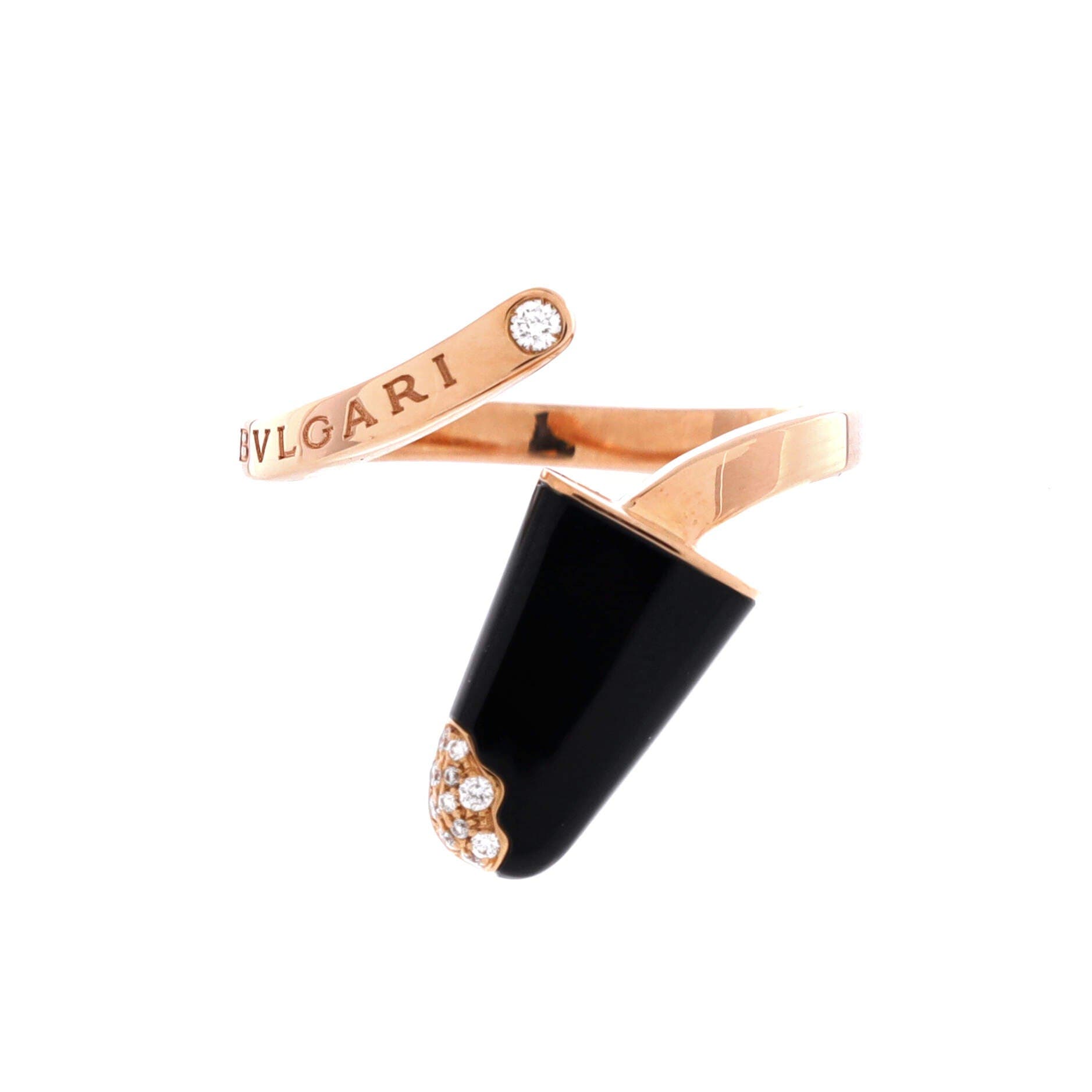 Gelati Ring 18K Rose Gold with Onyx and Diamonds, Main, color, Metallic Gold