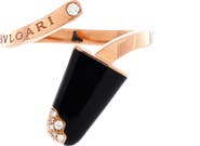 Pre-Owned Bvlgari Gelati Ring 18K Rose Gold with Onyx and Diamonds