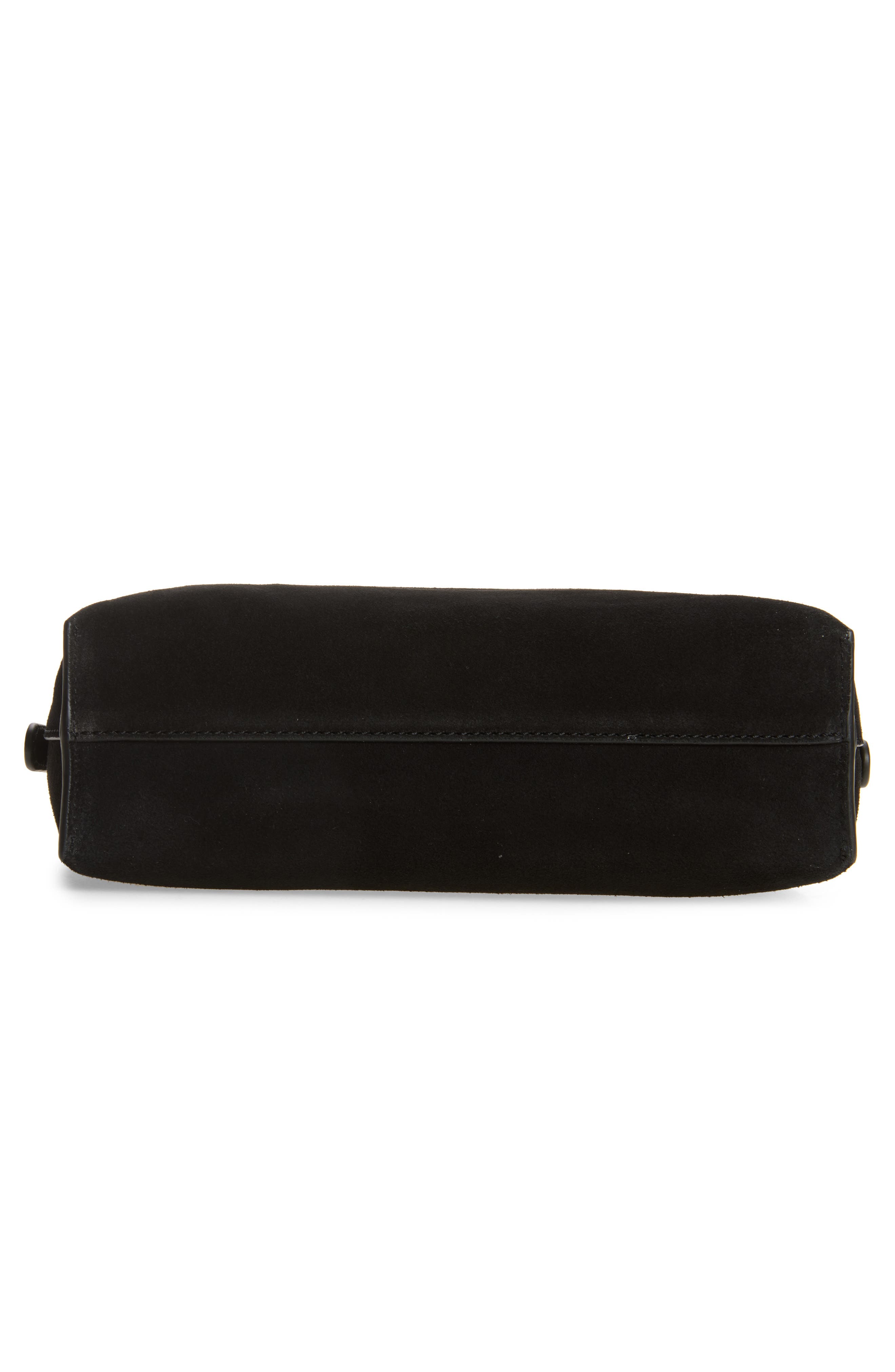 Vivian Stud Suede Shoulder Bag, Alternate, color, BLACK