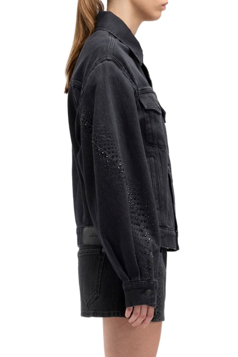 Embellished Twisted Seam Denim Jacket, Alternate, color, THUNDER STORM