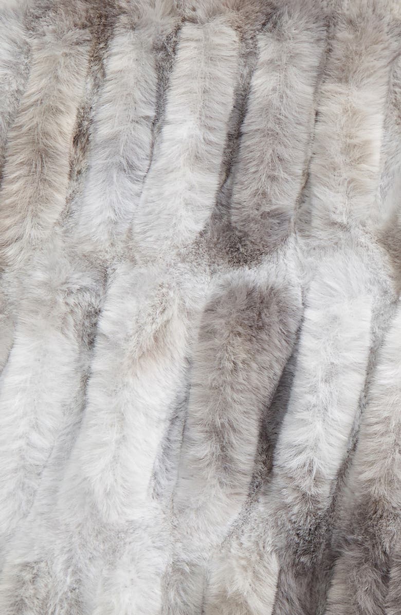 Nordstrom Ruched Faux Fur Throw Blanket, Alternate, color, 