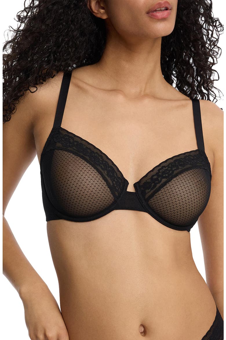 Lace Balconette Underwire Bra, Alternate, color, BLACK