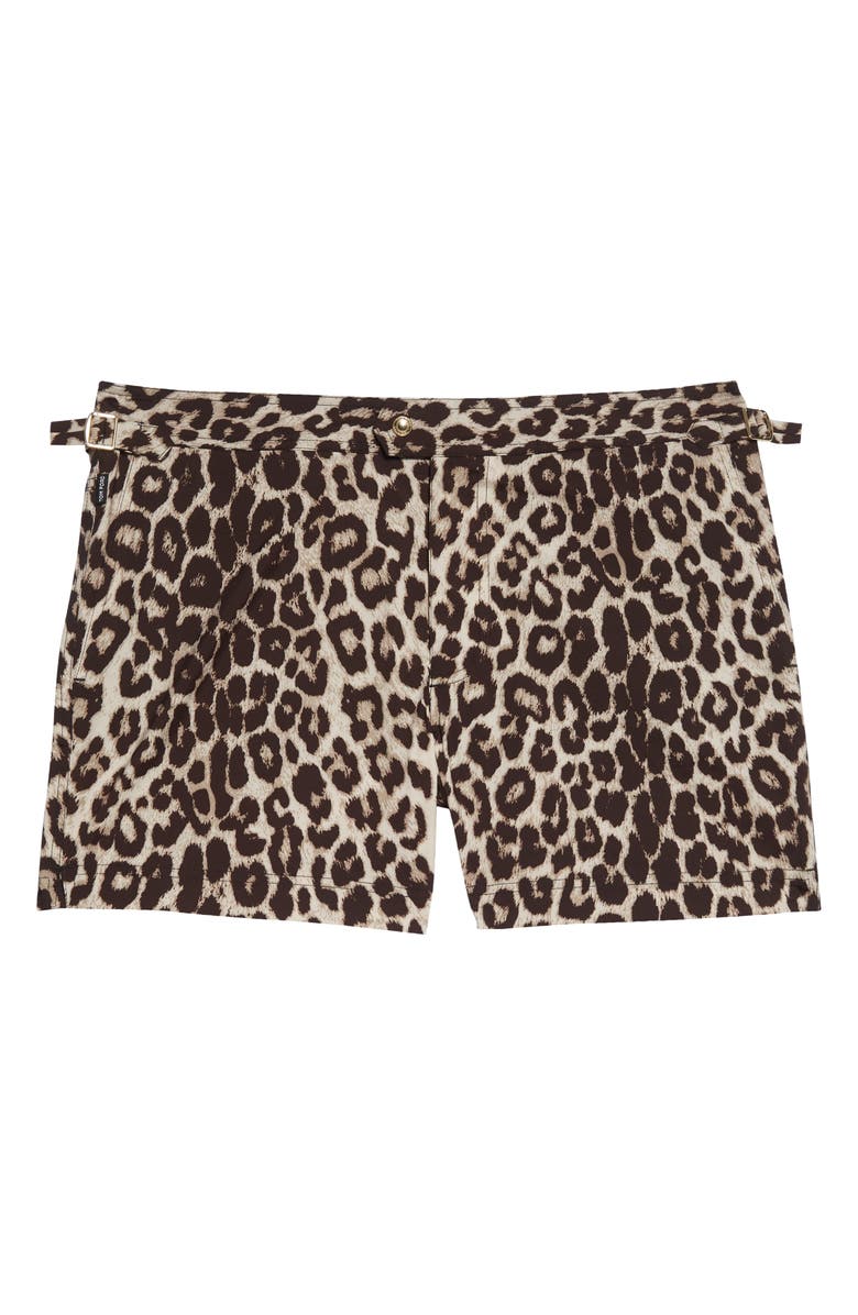 TOM FORD Snow Leopard Swim Trunks, Alternate, color, 