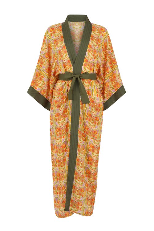 Henelle Duster Robe In Butterfly Effect Citrus