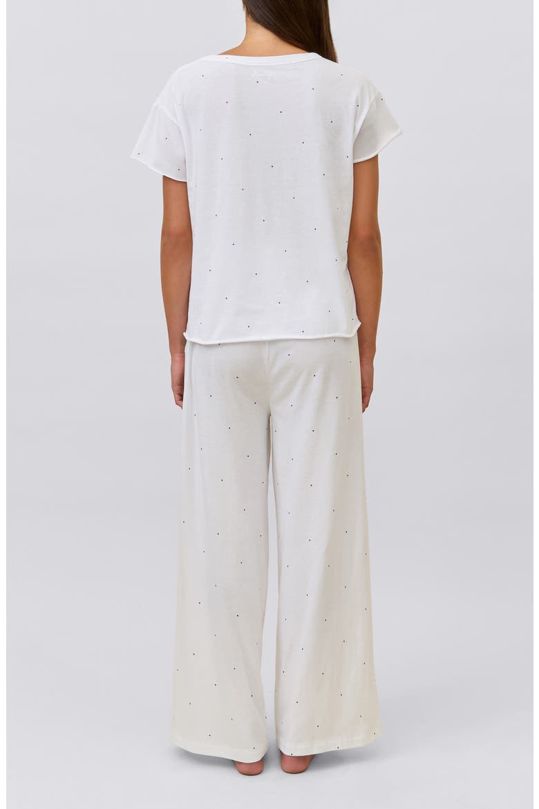 Jada Organic Cotton Pajamas, Alternate, color, WHITE NAVY SPOT