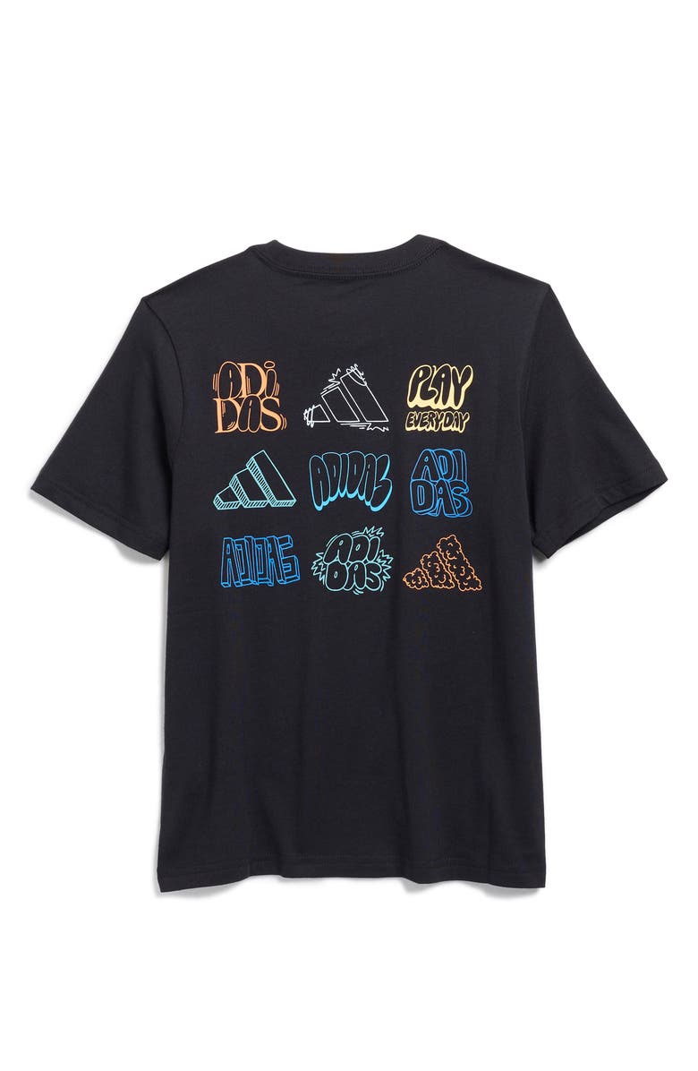 adidas Kids' Graffiti Logo Graphic T-Shirt, Alternate, color, Black