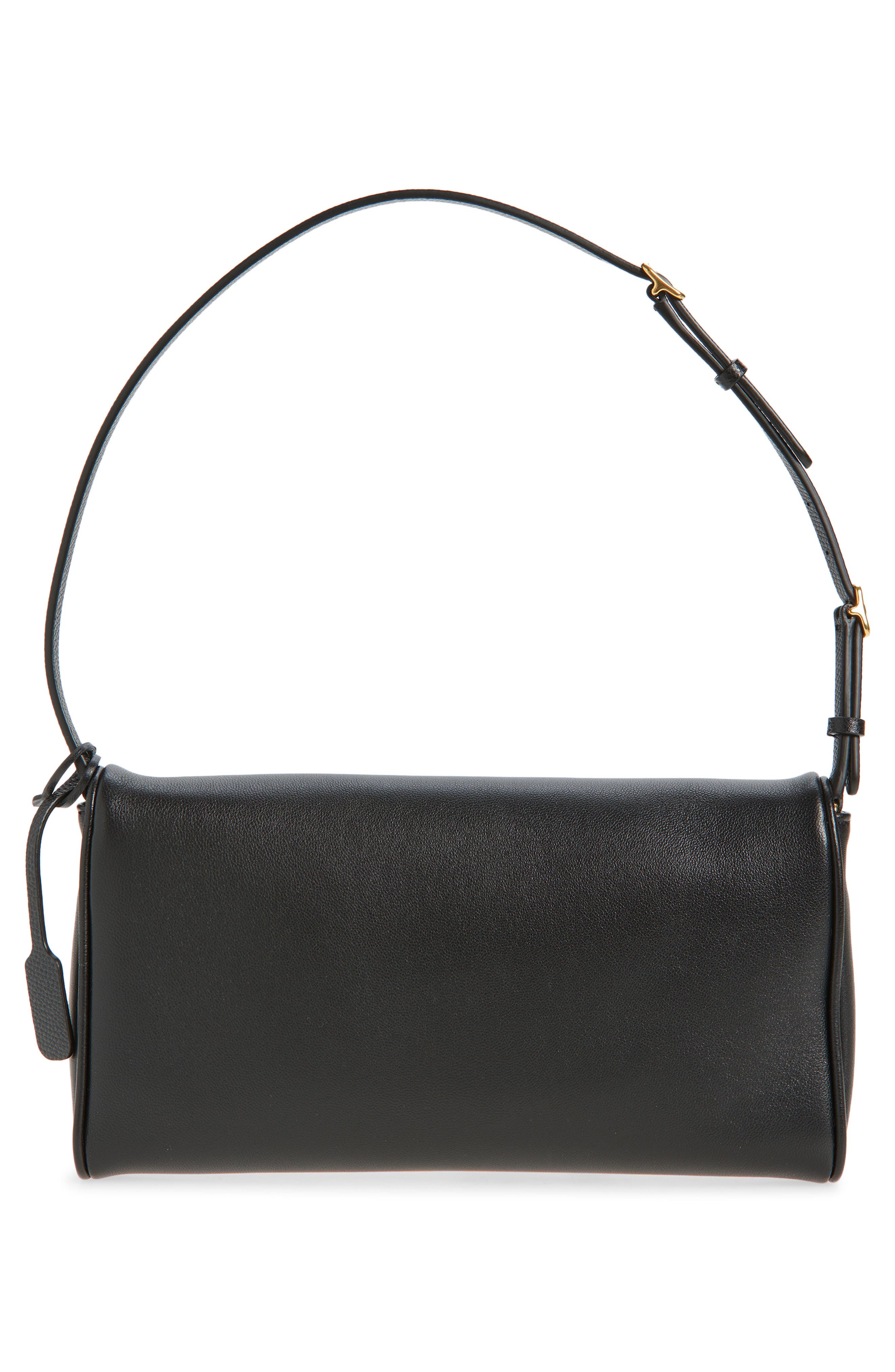Valentino Garavani Small DeVain Leather Shoulder Bag, Alternate, color, Black