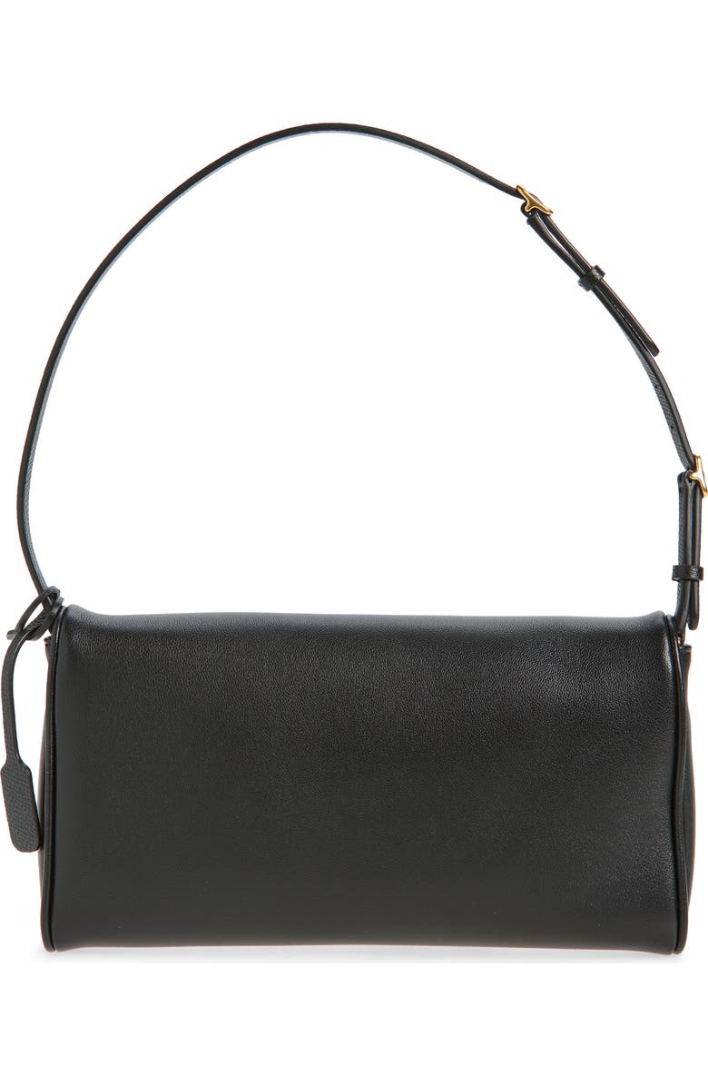 Valentino Garavani Small DeVain Leather Shoulder Bag, Alternate, color, Black