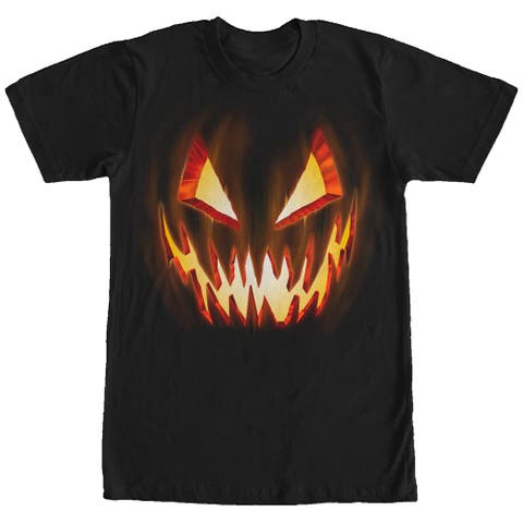 Men's Lost Gods Halloween Evil Pumpkin Face  Graphic T-Shirt