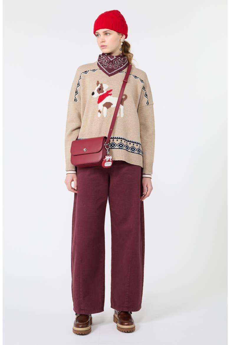 Pavidi Intarsia Virgin Wool Sweater, Alternate, color, SAND