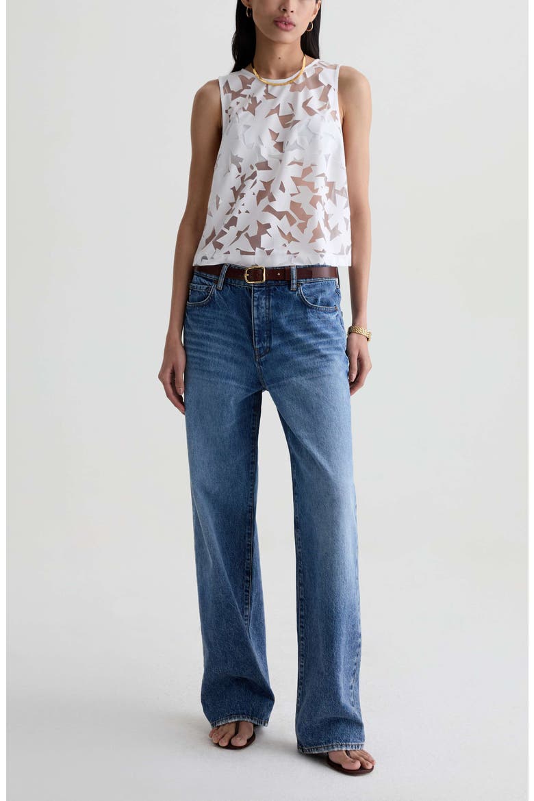 Emilee Sheer Sleeveless Top, Alternate, color, FIRST BLOOM