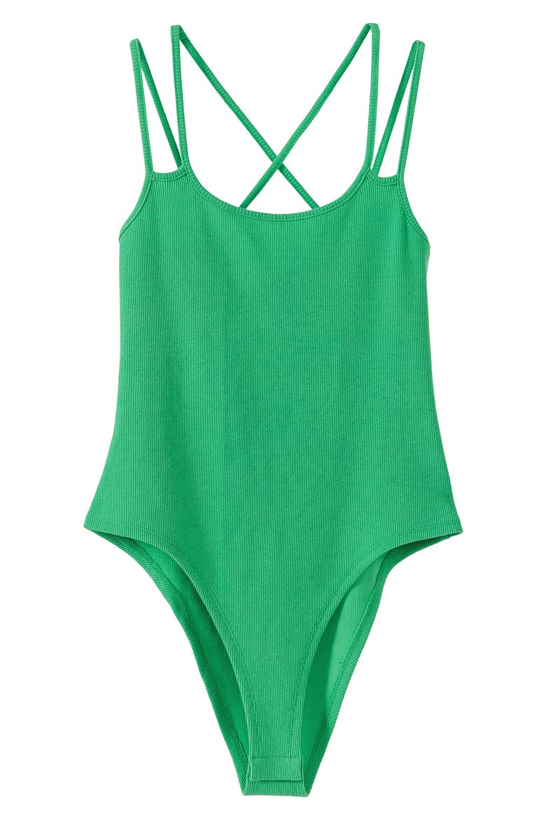 Two-Strap Bodysuit, Alternate, color, GREEN