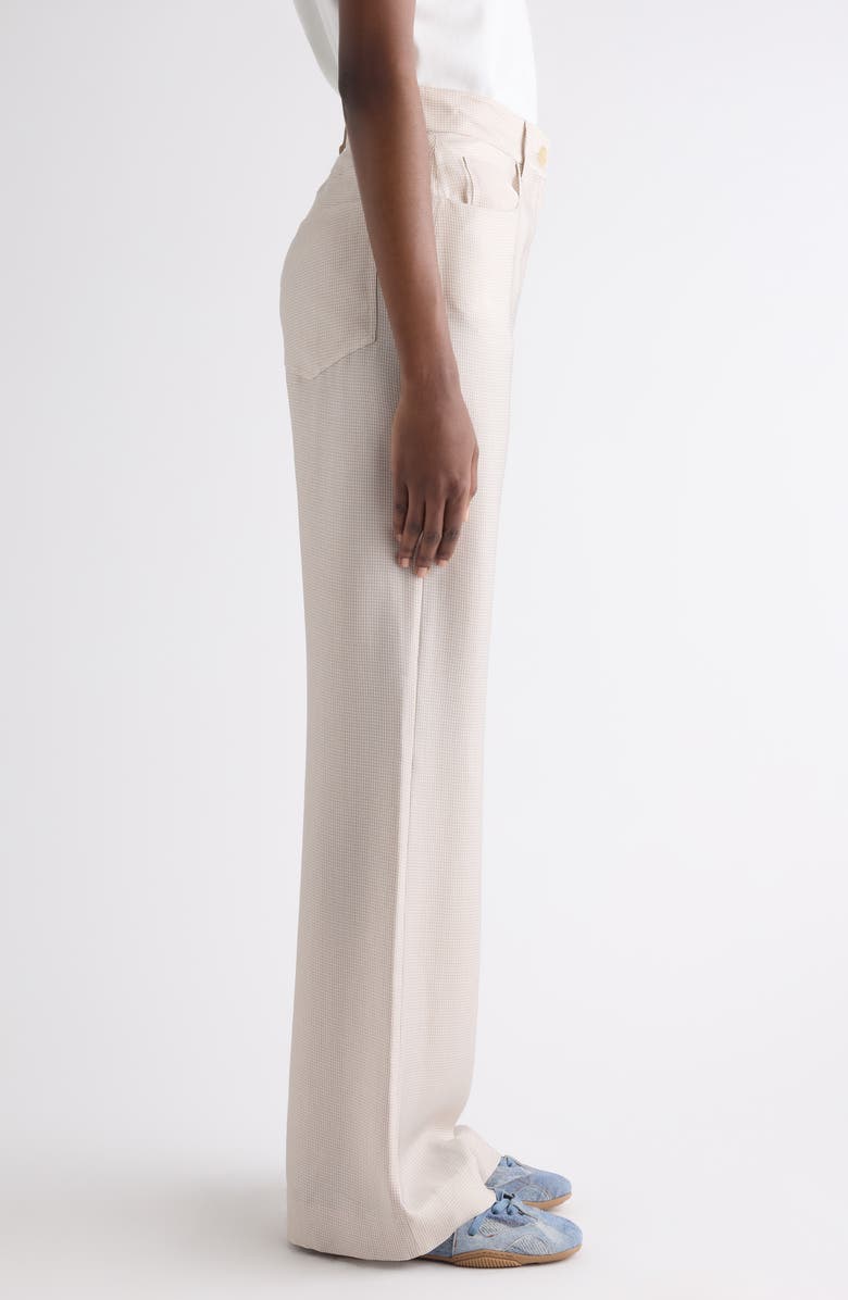 Acne Studios Casual Check Cupro Trousers, Alternate, color, Beige Multi