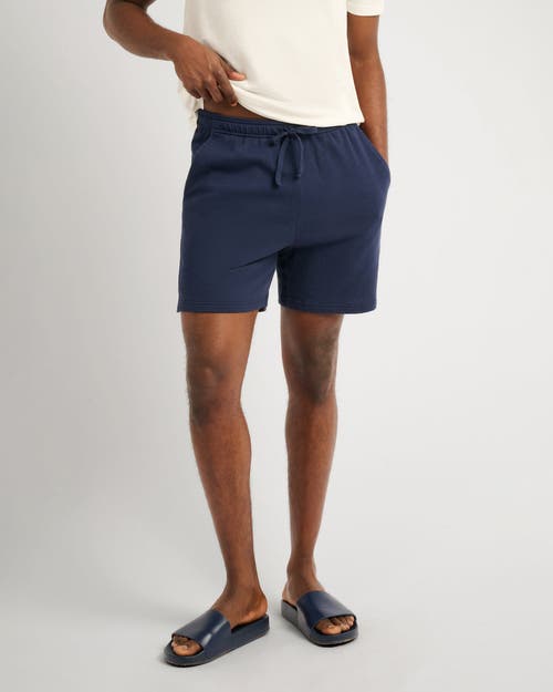 Onia Classic Pull On Linen Shorts 6 Vintage Indigo In Blue