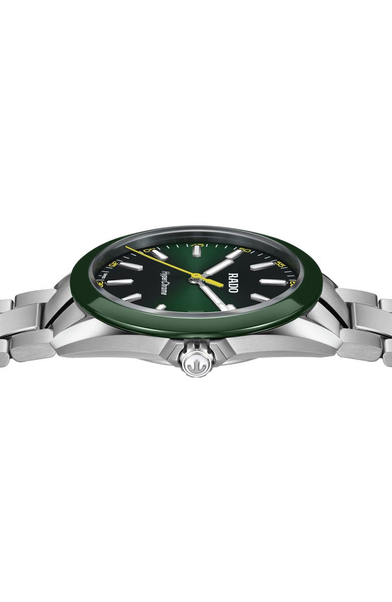 RADO HyperChrome Bracelet Watch, 41.5mm, Alternate, color, Green