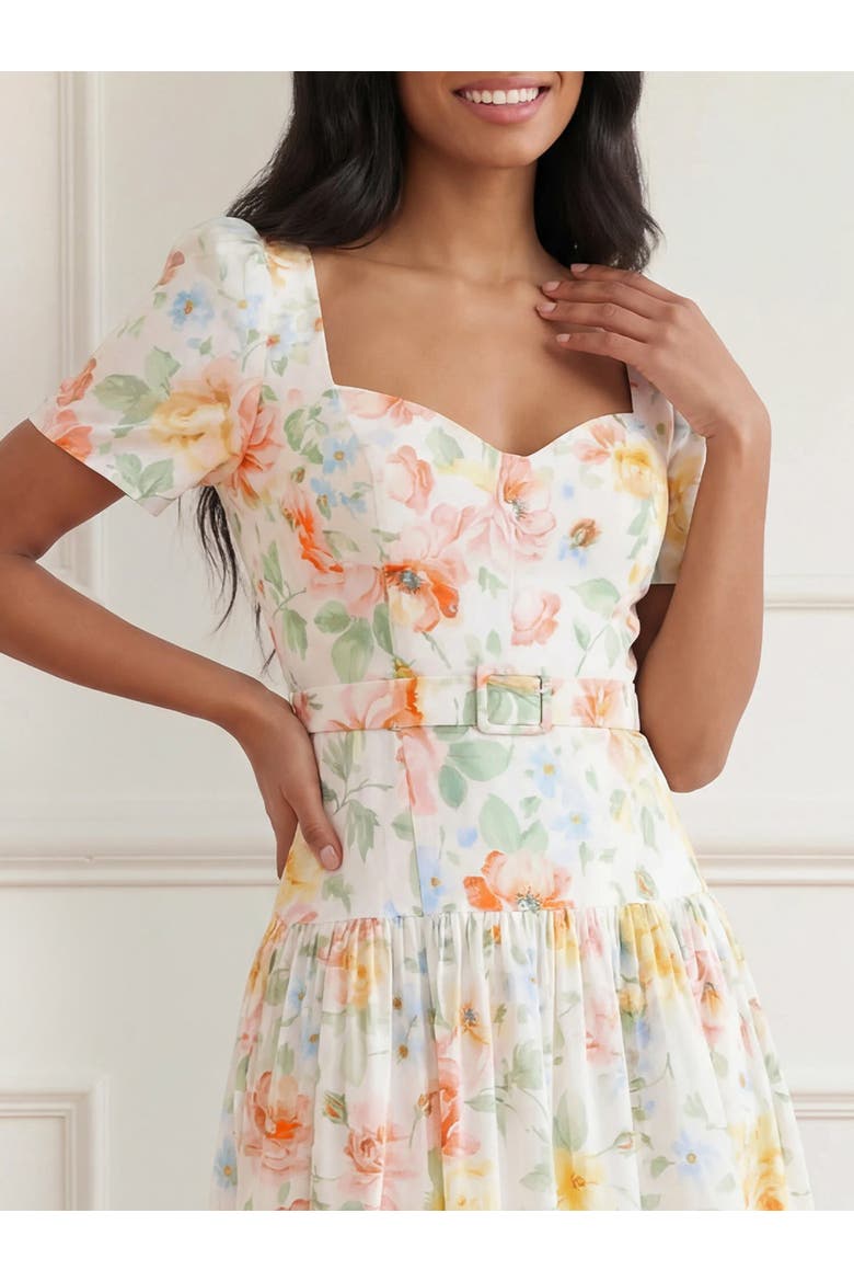 Sienna Rose Cotton Ballerina Dress, Alternate, color, Optic White